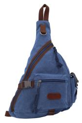 RETRO CHEST BAG DENIM - Retro batoh cez jedno plece modr